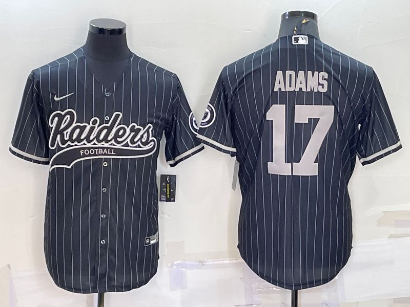 Men Oakland Raiders #17 Adams Black stripe 2022 Nike Co branded NFL Jerseys->oakland raiders->NFL Jersey